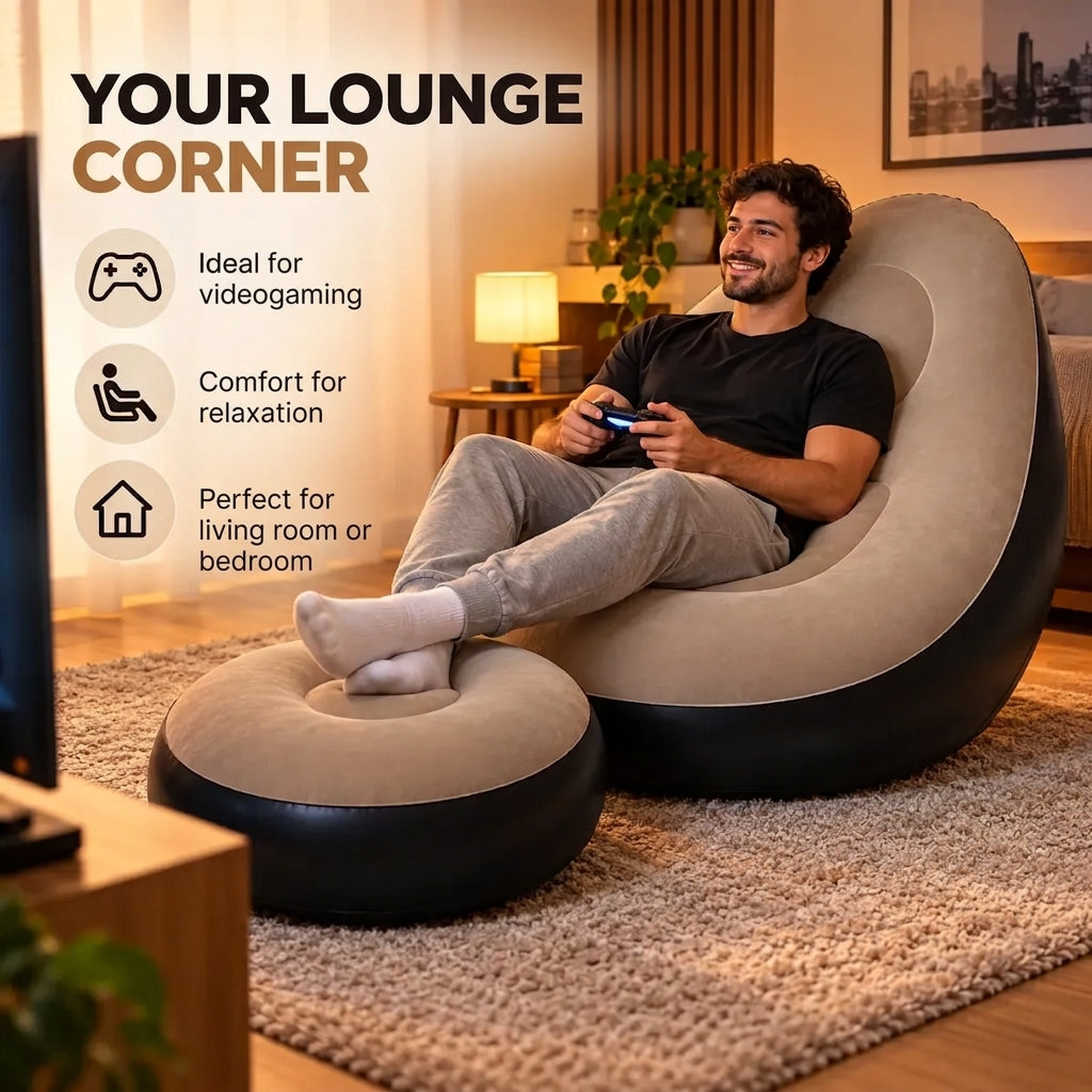 2x Inflatable Lounge Chair with Ottoman (Colors already selected on the website)
